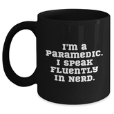 Funny Rescue Worker Quotes Gifts for Men on Father's Day, Black Coffee Mug, 'I'm A Rescue Worker. I Speak Fluently In genius.', Unique Gifts from Friends to Family - Main